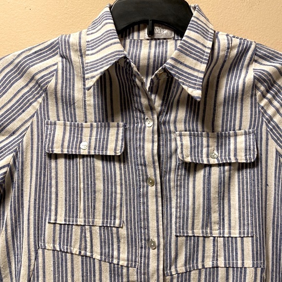 Heroes & Dreamers Linen Stripe Button Down Dress - Picture 2 of 9